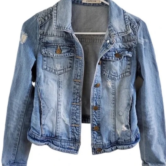 Pistola distressed Denim Jacket - Picture 1 of 3